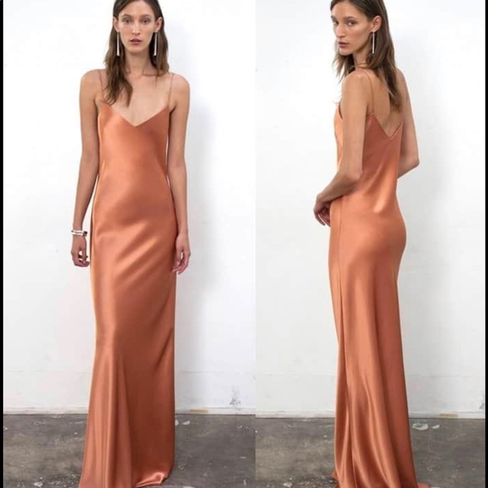 Satin slip gown, dress by Galvan London